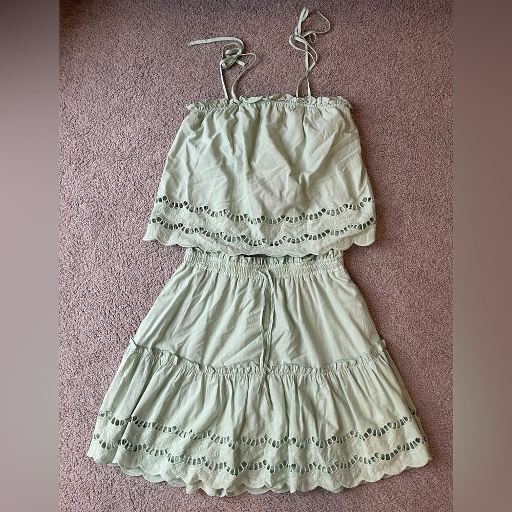 Listicle Light Green Skirt Set